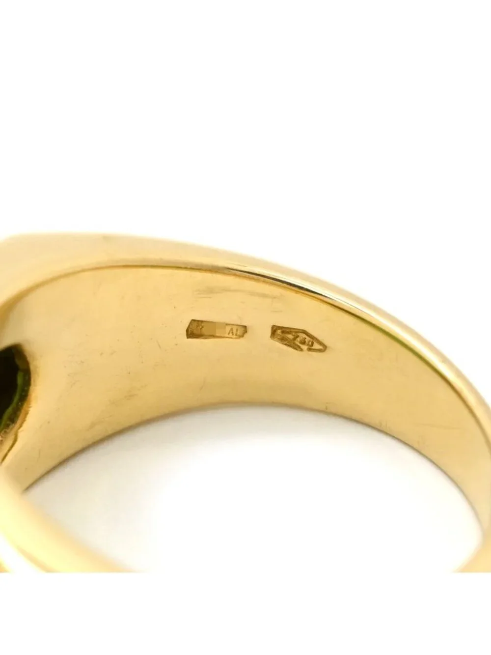 Bvlgari Ring Tronchette Green Gold YG 18k Chalcedony